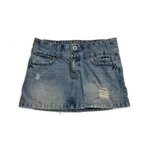 American Eagle Super Low Rise Micro Mini denim Y2K vintage 2000s Skirt size 2